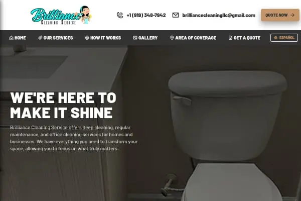 Página Web de Brilliance Cleaning Services